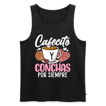 Cafecito Conchas Por Siempre Funny Mexican Sweet - Débardeur bio Premium Homme - noir - Devant - AI Model Male 178 light (178cm)