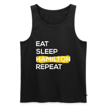 Mangez Sleep Hamilton Repeat II - Débardeur bio Premium Homme - noir - Devant - AI Model Male 178 light (178cm)