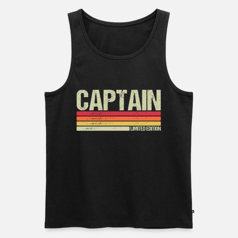 Captain - Männer Premium Bio Tank Top - Schwarz