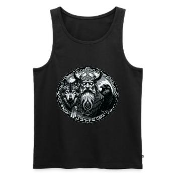 Odin Wikinger Valhalla Vikinger Hammer Thor Odin - Männer Premium Bio Tank Top - Schwarz - Vorne - AI Model Male 178 light (178cm)