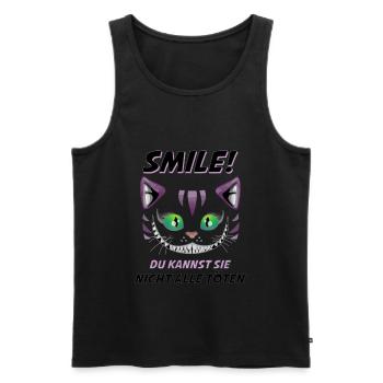 Lächle du Kannst Sie Nicht alle töten Katze Design - Männer Premium Bio Tank Top - Schwarz - Vorne - Michal (187cm)