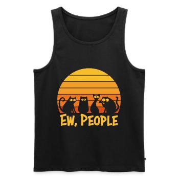 Ew People Freche Katzen Sprüche Introvertierte - Männer Premium Bio Tank Top - Schwarz - Vorne - Michal (187cm)