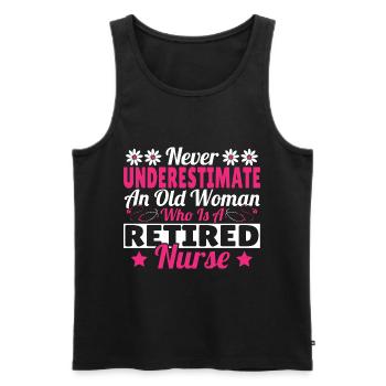 Never underestimate an old woman who has a - Men's Premium Organic Tank Top - black - Front - Michal (187cm)