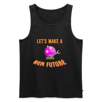 Lets Make A New Future Funny Fortune Teller Witchcraft - Men's Premium Organic Tank Top - black - Front - AI Model Male 178 light (178cm)