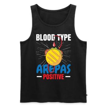 Blutgruppe Arepas Kolumbien Venezuela Essen - Männer Premium Bio Tank Top - Schwarz - Vorne - AI Model Male 178 light (178cm)