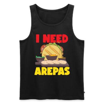 Ich Brauche Arepas Venezuela Kolumbien - Männer Premium Bio Tank Top - Schwarz - Vorne - Michal (187cm)