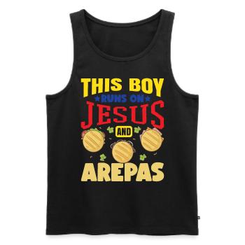 Colombia Venezuela Food Arepas Children - Men's Premium Organic Tank Top - black - Front - Michal (187cm)