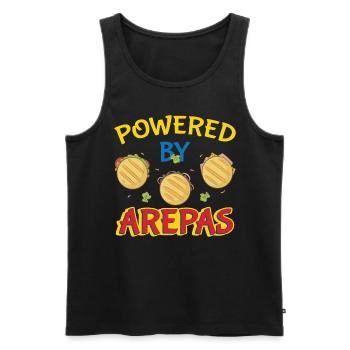 Colombia Food Venezuela Powered By Arepas - Men's Premium Organic Tank Top - black - Front - Michal (187cm)
