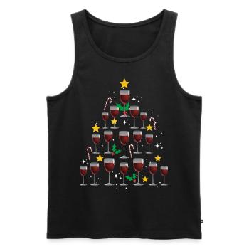 Wein Weihnachten. Weihnachtsgeschenk - Männer Premium Bio Tank Top - Schwarz - Vorne - Michal (187cm)