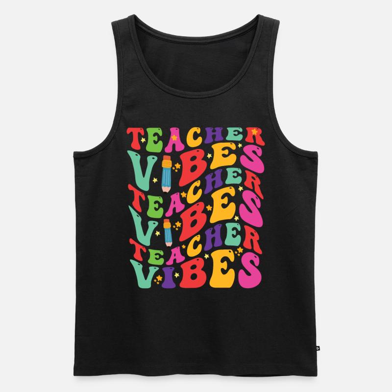 Lehrer-Vibes - Männer Premium Bio Tank Top - Schwarz