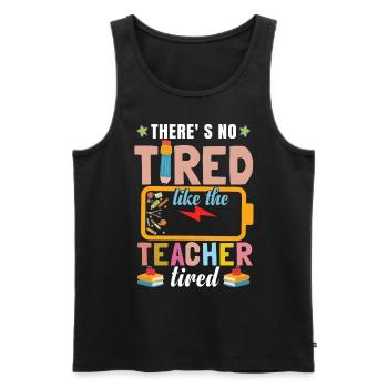Funny Summer Teaching Vacation School Teacher - Men's Premium Organic Tank Top - black - Front - Michal (187cm)