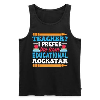 Funny School Humor Teacher - Men's Premium Organic Tank Top - black - Front - Michal (187cm)