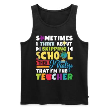 Humorous Teacher Teaching - Men's Premium Organic Tank Top - black - Front - Michal (187cm)