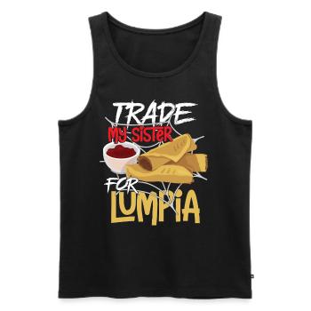Trade My Sister For Lumpia - Men's Premium Organic Tank Top - black - Front - Michal (187cm)