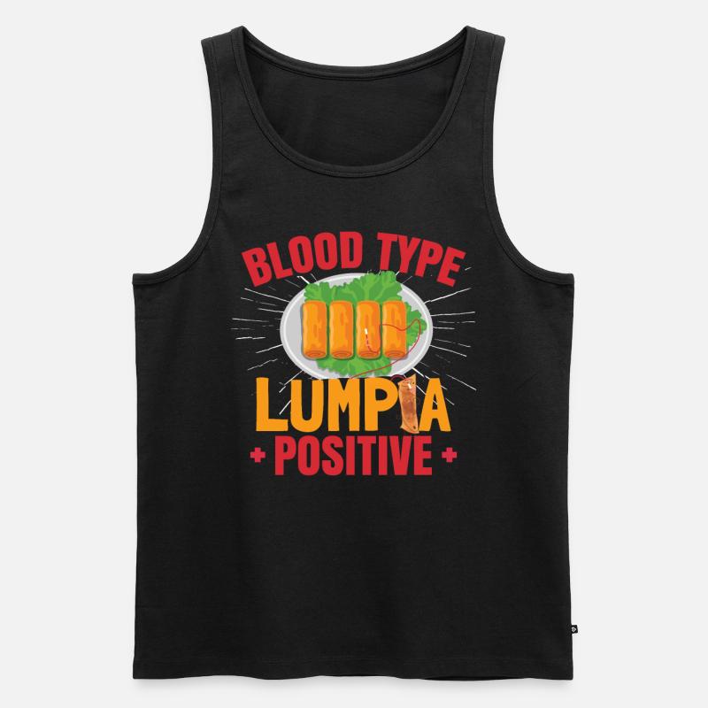 Blutgruppe Lumpia positiv - Männer Premium Bio Tank Top - Schwarz