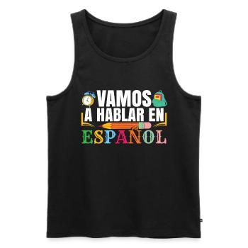 Spanish Class Teacher Bilingual School - Men's Premium Organic Tank Top - black - Front - AI Model Male 178 light (178cm)