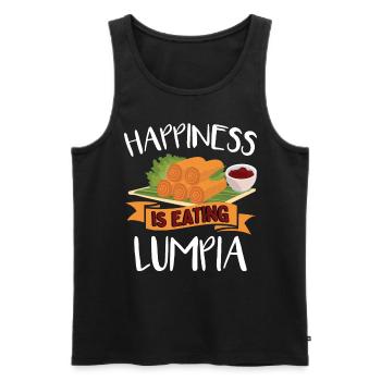 Happiness Is Eating Lumpia Philippines - Men's Premium Organic Tank Top - black - Front - Michal (187cm)