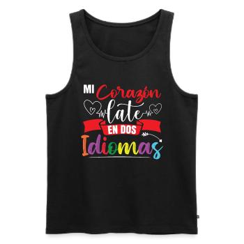 Spanish Teacher School Bilingual - Men's Premium Organic Tank Top - black - Front - AI Model Male 178 light (178cm)