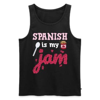 Spanish Is My Jam - Men's Premium Organic Tank Top - black - Front - AI Model Male 178 light (178cm)