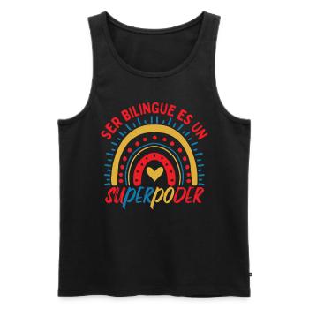 Spanischlehrer Zurück in die Schule - Männer Premium Bio Tank Top - Schwarz - Vorne - AI Model Male 178 light (178cm)