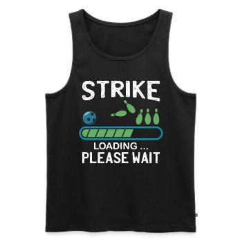 Strike Chargement | Drôle de bowling - Débardeur bio Premium Homme - noir - Devant - Michal (187cm)