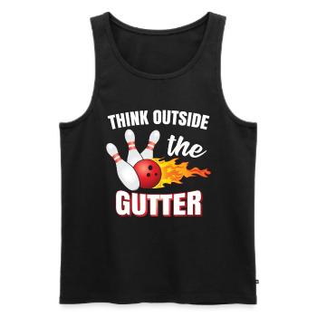 Think Outside The Gutter | Bowling | Bowler - Men's Premium Organic Tank Top - black - Front - Michal (187cm)