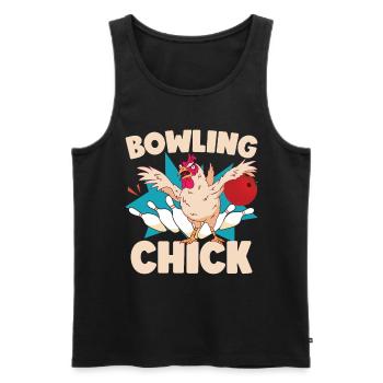 Drôle de bowling Bowler Femmes - Débardeur bio Premium Homme - noir - Devant - Michal (187cm)