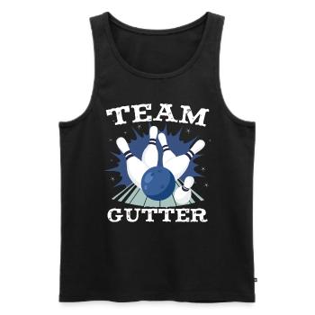 Team Gutter | Funny Bowling - Men's Premium Organic Tank Top - black - Front - Michal (187cm)