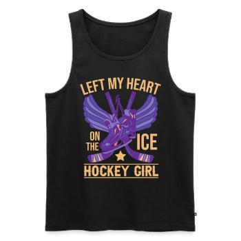 Fille de hockey sur glace - Débardeur bio Premium Homme - noir - Devant - Michal (187cm)