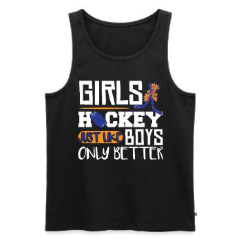 Girls Hockey Ice Hockey Player - Men's Premium Organic Tank Top - black - Front - Michal (187cm)
