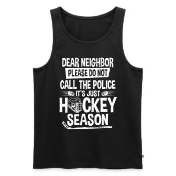 Drôle d’humour sur le hockey sur glace - Débardeur bio Premium Homme - noir - Devant - Michal (187cm)