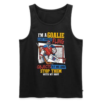 Ice Hockey Player | Goaltender | I'm A Goalie - Men's Premium Organic Tank Top - black - Front - Michal (187cm)
