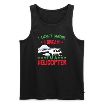 Hubschrauber Lustiger Pilot Humor - Männer Premium Bio Tank Top - Schwarz - Vorne - Michal (187cm)