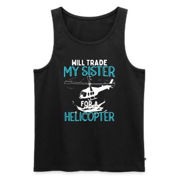 Funny Kids Helicopter - Men's Premium Organic Tank Top - black - Front - Michal (187cm)