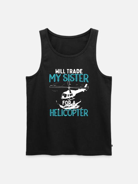 Funny Kids Helicopter - Men's Premium Organic Tank Top - black