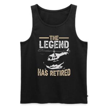 Die Legende hat sich | zurückgezogen Hubschrauberpilot - Männer Premium Bio Tank Top - Schwarz - Vorne - Michal (187cm)