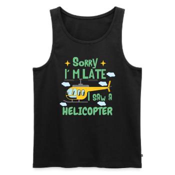 Funny Kids Helicopter - Men's Premium Organic Tank Top - black - Front - Michal (187cm)