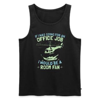 Drôle de pilote d’hélicoptère de travail d’aviation - Débardeur bio Premium Homme - noir - Devant - Michal (187cm)