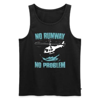 Helicopter Funny - Men's Premium Organic Tank Top - black - Front - Michal (187cm)