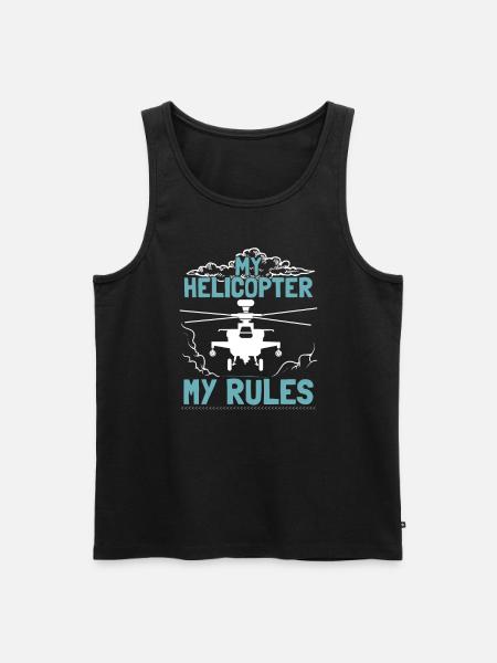 Aviation Flying Helicopter Pilot - Men's Premium Organic Tank Top - black