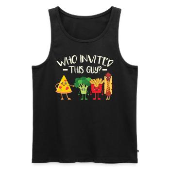 Funny Fast Food Pizza - Men's Premium Organic Tank Top - black - Front - Michal (187cm)