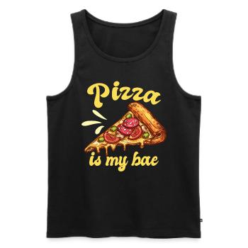 Pizza Love - Men's Premium Organic Tank Top - black - Front - AI Model Male 178 light (178cm)