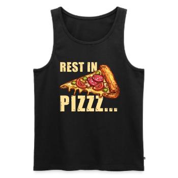Pizza | Restauration rapide | Cuisine italienne - Débardeur bio Premium Homme - noir - Devant - Michal (187cm)