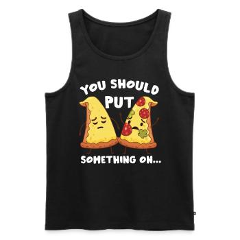 Amateur de pizza italienne Restauration rapide - Débardeur bio Premium Homme - noir - Devant - Michal (187cm)