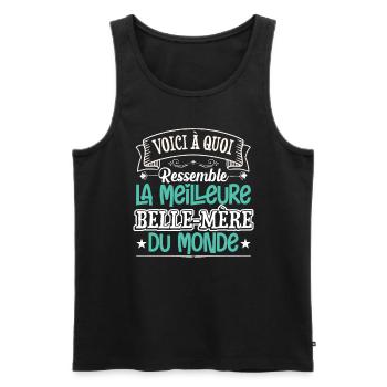 La Meilleure Belle Mère Du Monde | Belle Maman - Débardeur bio Premium Homme - noir - Devant - Michal (187cm)