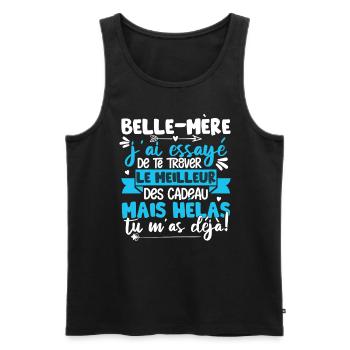 Fête Des Mères Cadeau Humour Belle Mère - Débardeur bio Premium Homme - noir - Devant - Michal (187cm)