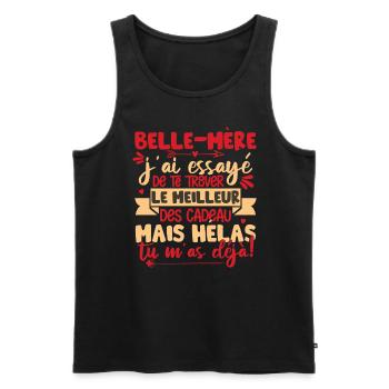 Fête Des Mères Cadeau Humour Belle Mère - Débardeur bio Premium Homme - noir - Devant - Michal (187cm)