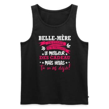 Humour Belle Mère | La Meilleur Belle Maman - Débardeur bio Premium Homme - noir - Devant - Michal (187cm)