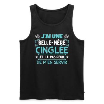 J'ai Une Belle-Mère Cinglée - Débardeur bio Premium Homme - noir - Devant - Michal (187cm)