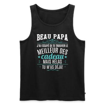 Beau Papa - Débardeur bio Premium Homme - noir - Devant - Michal (187cm)